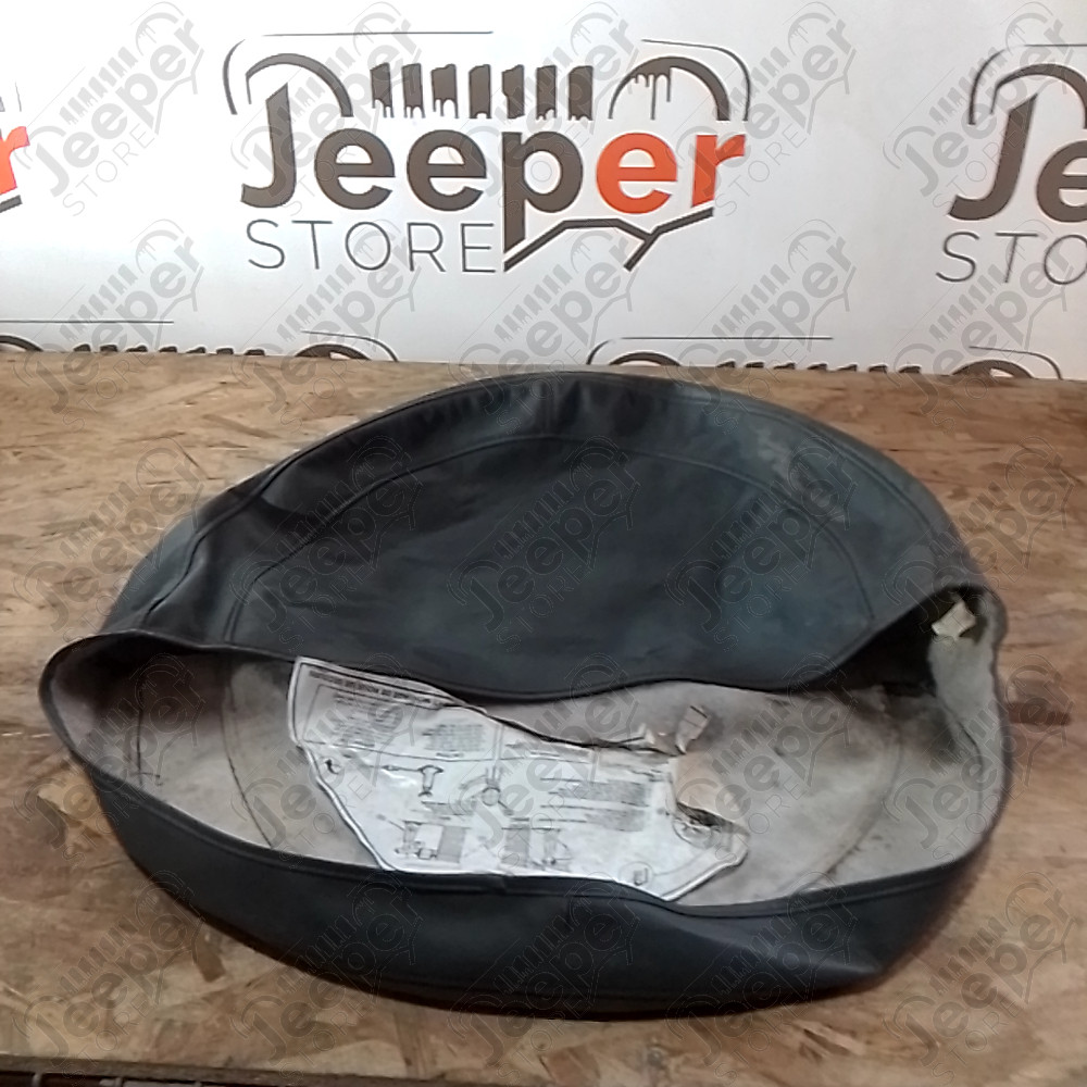 Occasion : Housse de roue de secours en cuir gris d'origine pour Jeep Cherokee XJ