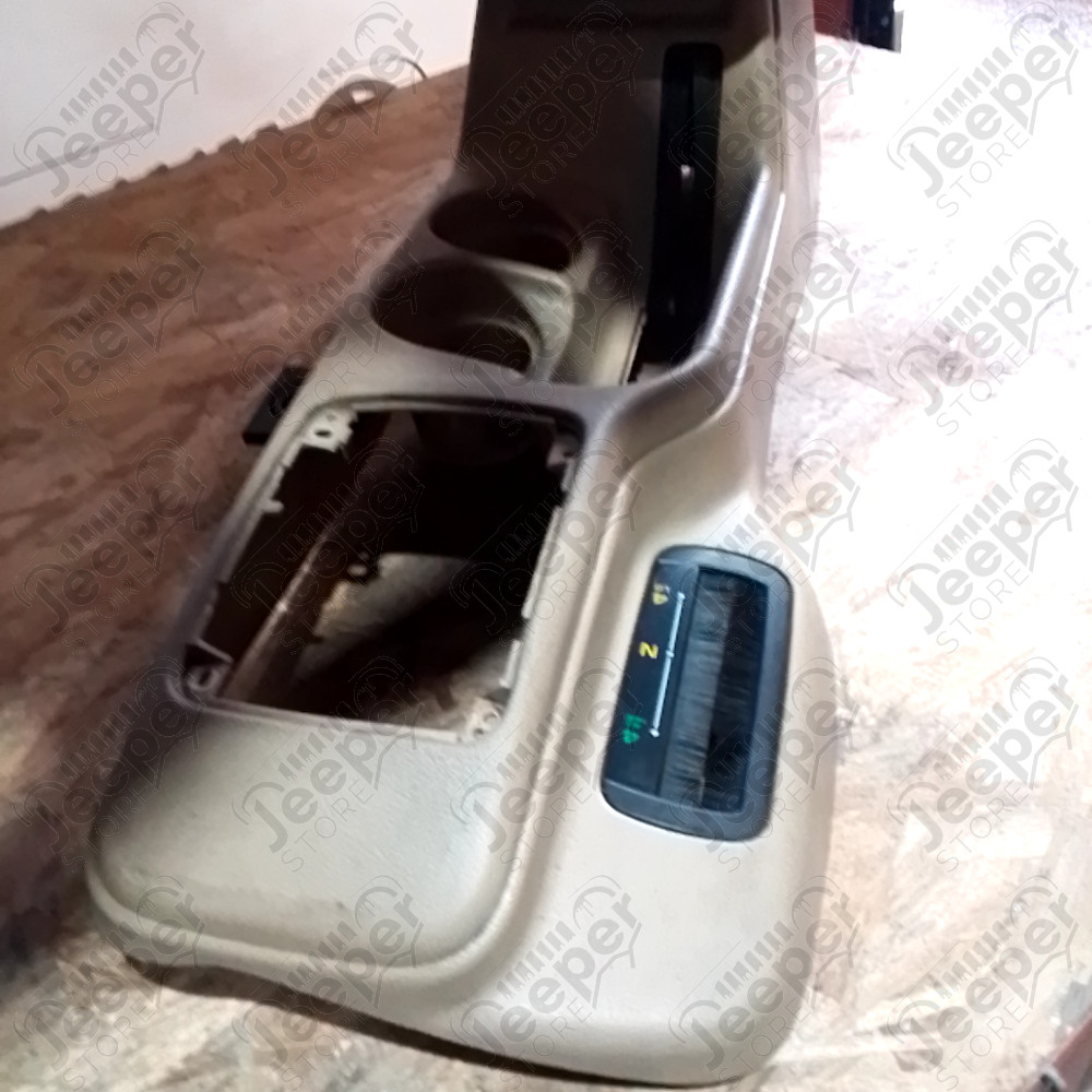 Occasion : Console centrale beige avec accoudoir en cuir marron pour Jeep Grand Cherokee ZJ, ZG