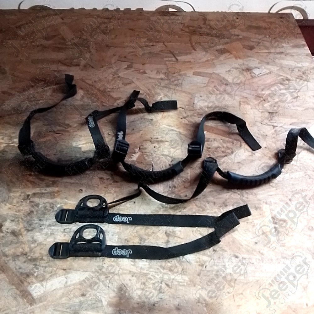 Occasion : Lot de 3 poignées + 2 anneaux pour arceaux pour Jeep JL, JK, TJ, YJ, CJ8, CJ7, CJ6