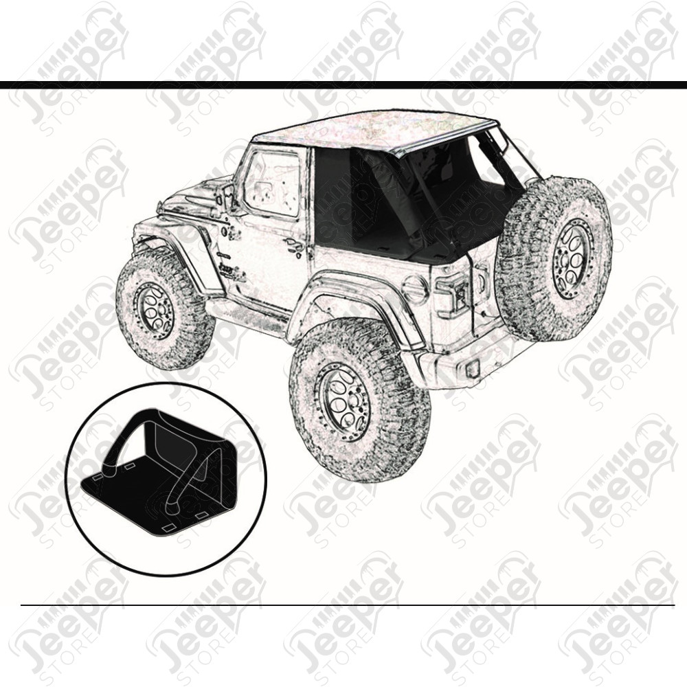Partie 2/2 CARGO - Bâche JL Cargo Windows U2 SUNTOP, couleur Green Military (khaki), pour Wrangler JL 2 portes