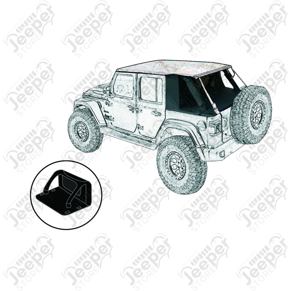 Partie 2/2 CARGO - Bâche JL Cargo Windows U4 SUNTOP, couleur Green Military (khaki), pour Wrangler JL 4 portes