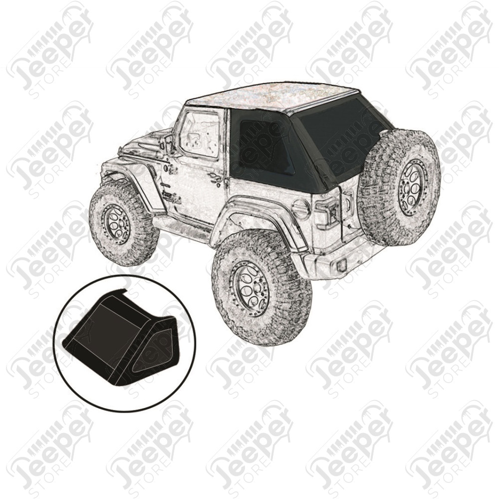 Partie 2/2 FASTBACK - Bâche JL Fastback Windows U2 SUNTOP, couleur Green Military (khaki), pour Wrangler JL 2 portes
