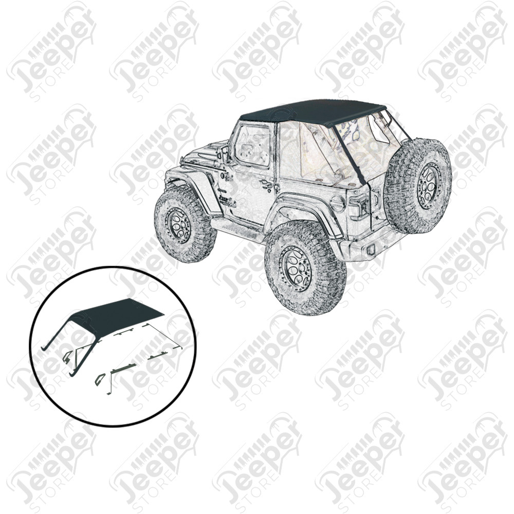 Partie 1/2 TOP - Bâche JL Top U2 SUNTOP, couleur Black Diamond, pour Wrangler JL 2 portes