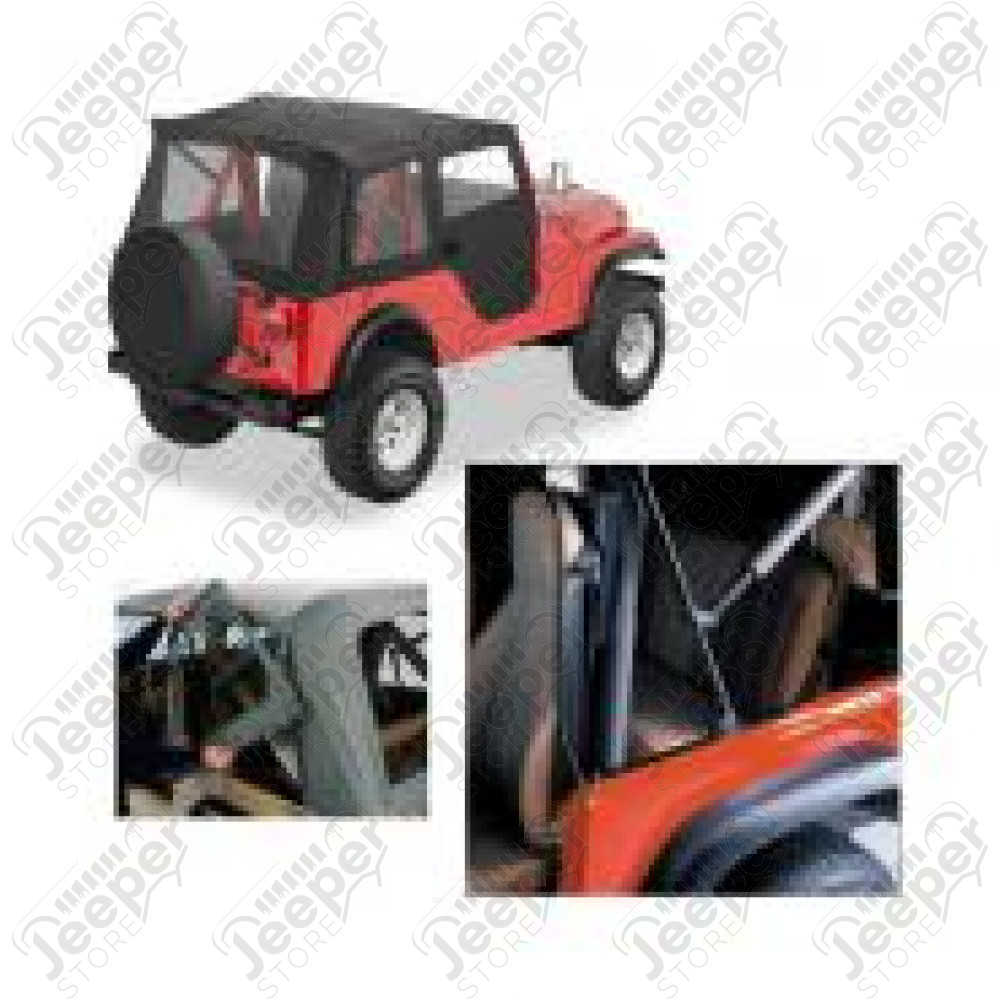 Capotage hiver complet toile (couleur: Khaki) pour Jeep JH, CJ3B
