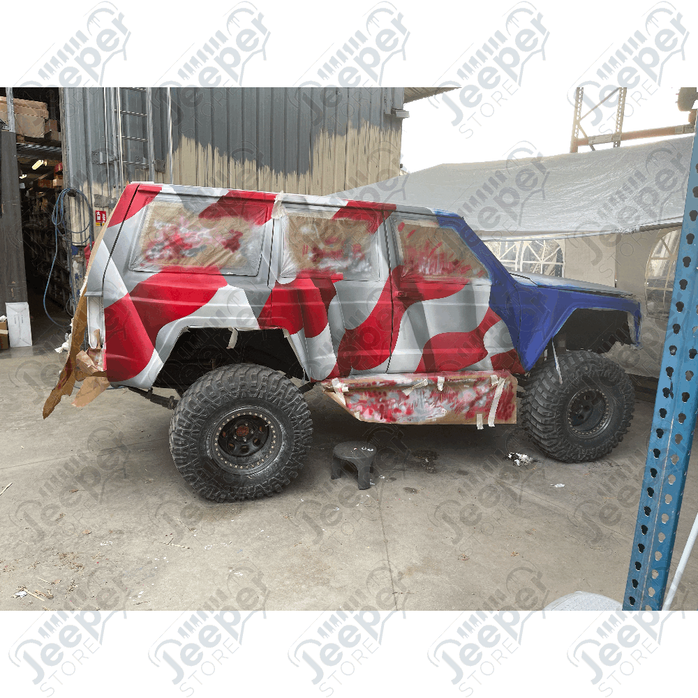 Peinture personnalisée "Drapeau Américain USA" sur Jeep Cherokee XJ, Grand Cherokee ZJ, ZG