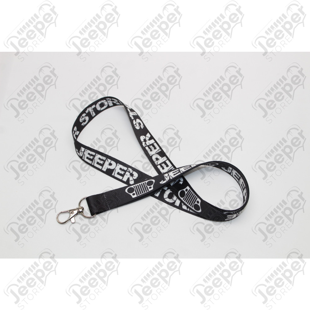 Tour de cou Jeeper Store (noir et blanc) avec porte clef