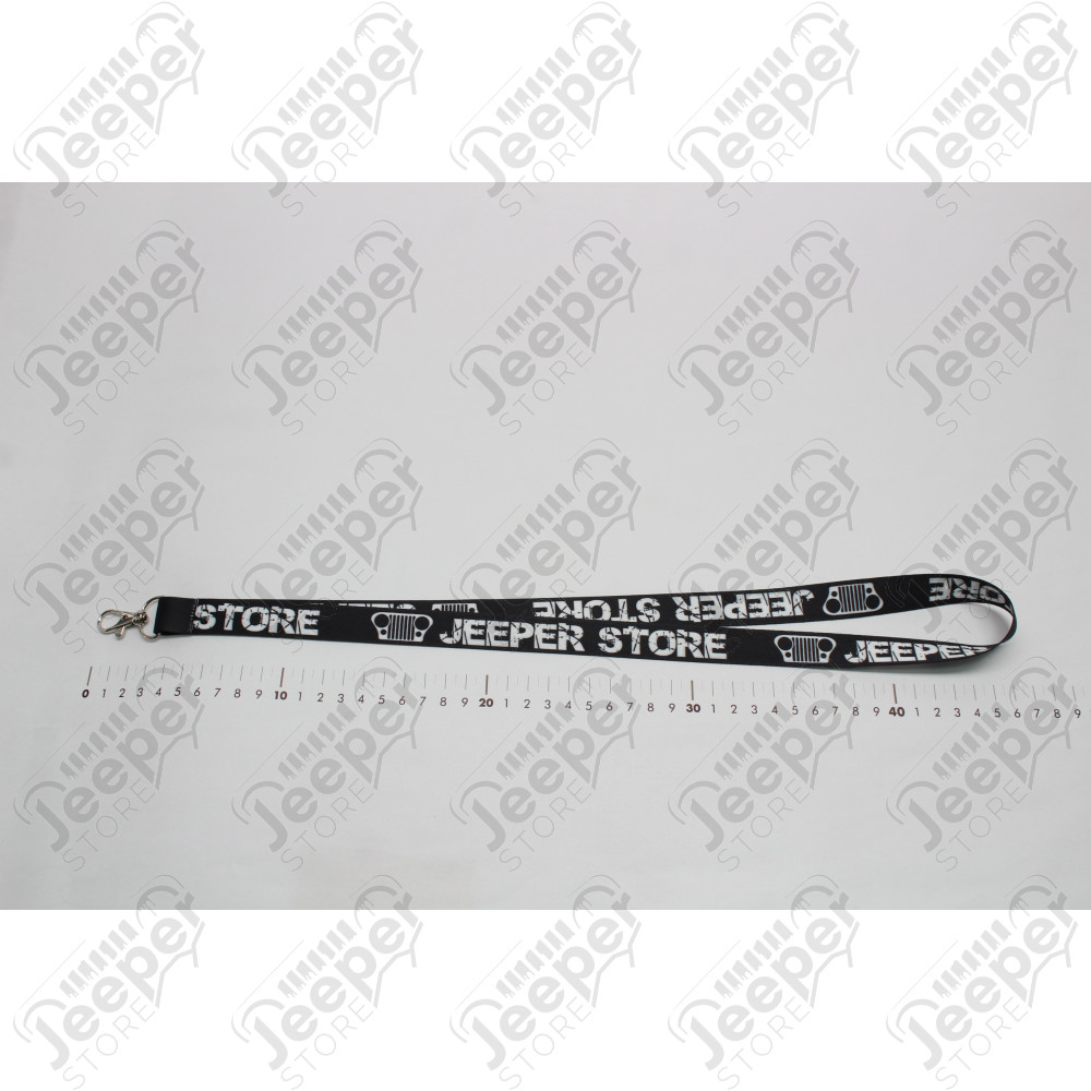 Tour de cou Jeeper Store (noir et blanc) avec porte clef