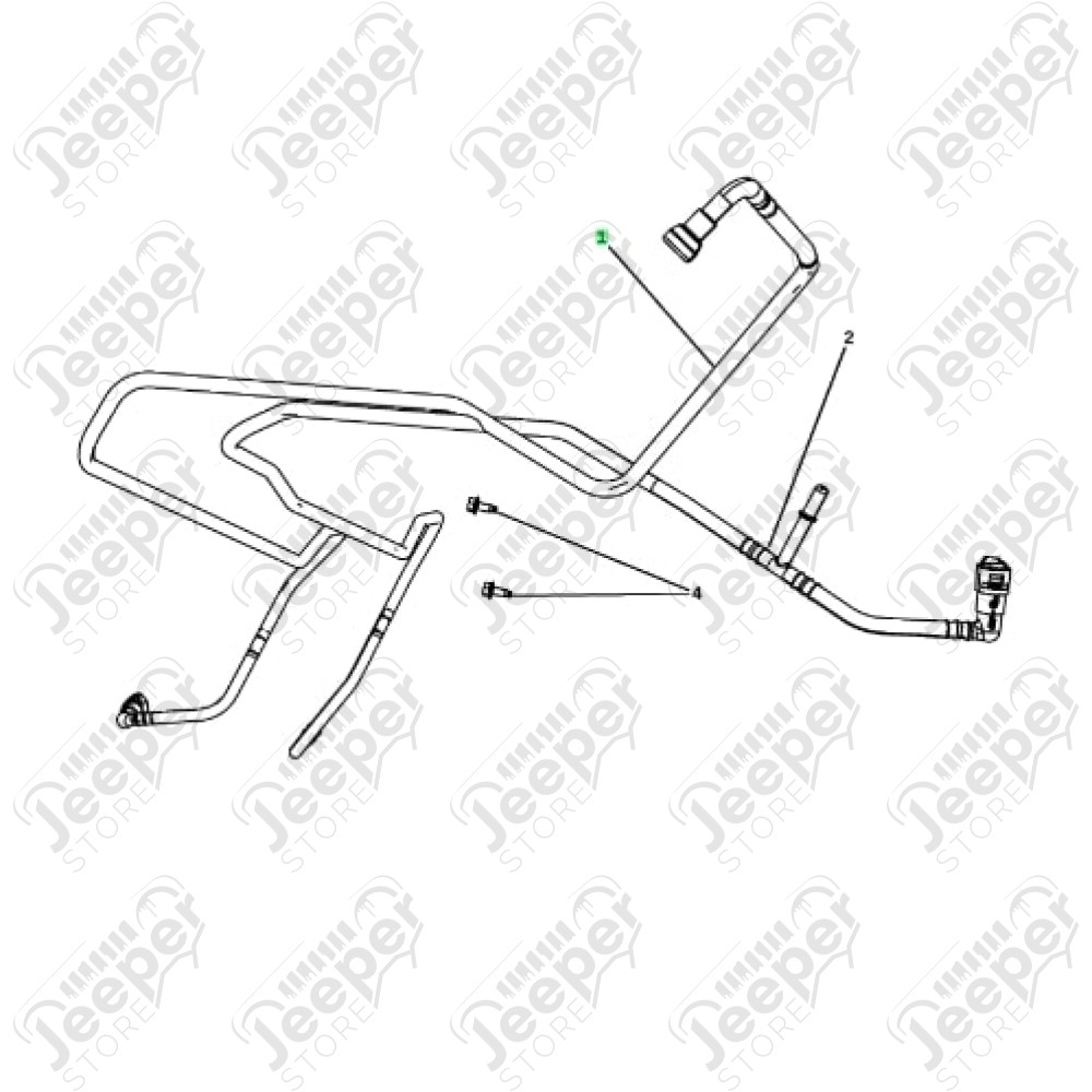 Tuyau de filtre à gazoil 2.8L CRD - Jeep Wrangler JK - Pièce n°1 sur image - 52126224AB / 52126224AC