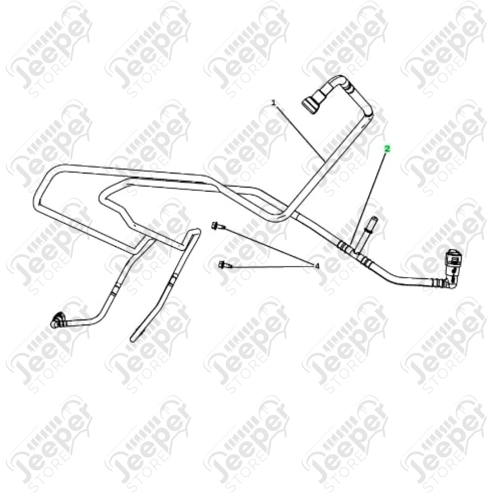 Tuyau de filtre à gazoil 2.8L CRD Jeep Wrangler JK - Pièce n° 2 sur photo - 52126225AB / 52126225AA