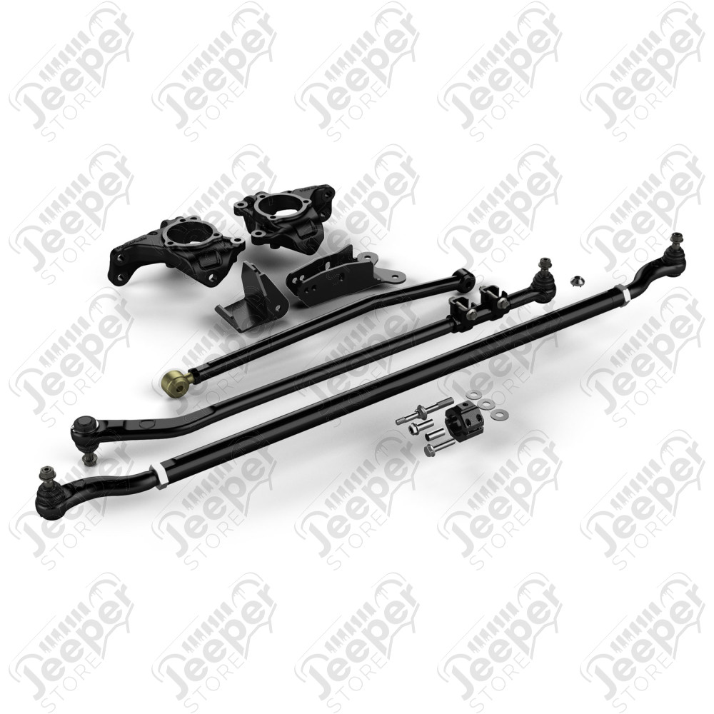 Kit complet Teraflex : 2 barres de direction HD, barre Panhard avant HD et 2 fusées HD pour Dana 30 ou Dana 44 - Jeep Wrangler JK - 4391000