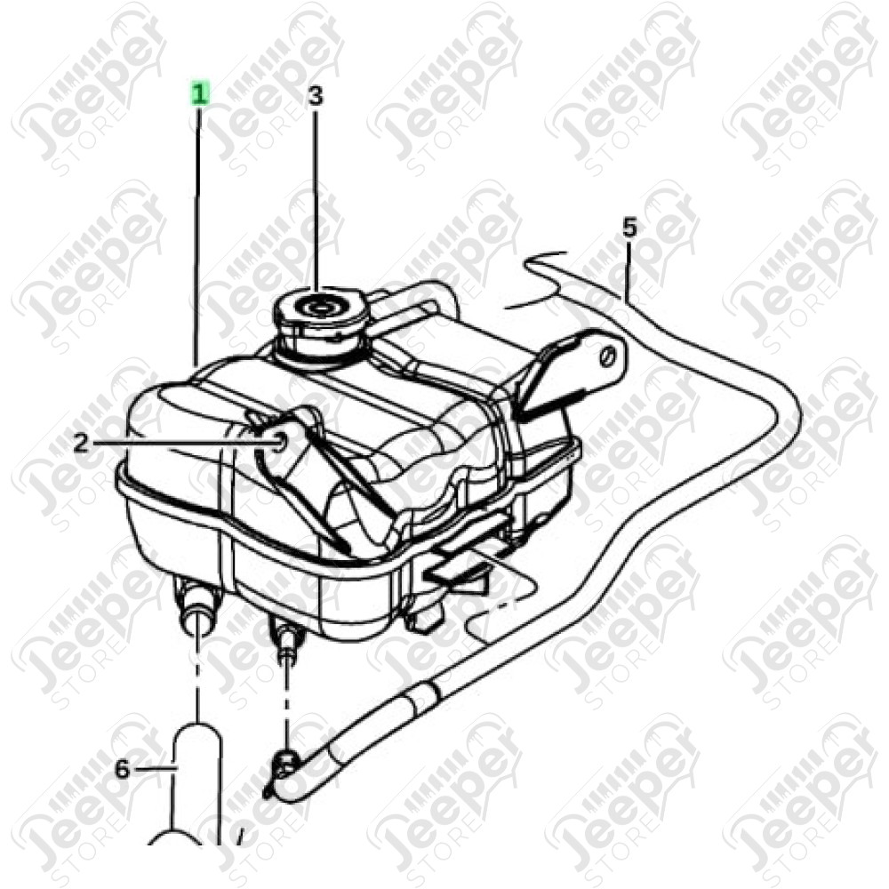 Vase expansion liquide refroidissement moteur 2.8L CRD - Jeep Cherokee Liberty KK - 55037842AC / 55037842AD / 55037842AE