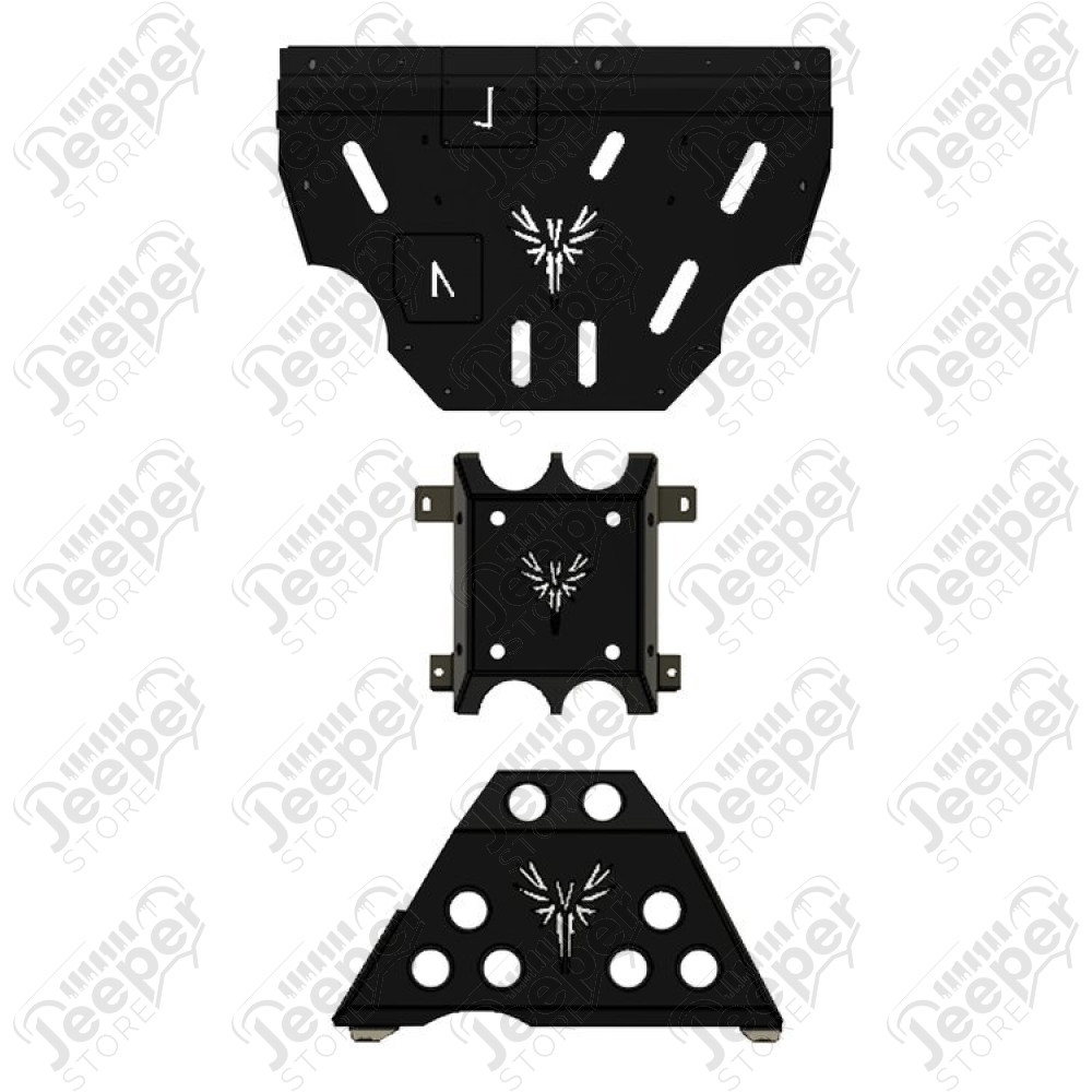 Kit de 3 protections sous caisse pour Jeep Renegade BU, BV (modèle Trailhawk uniquement)