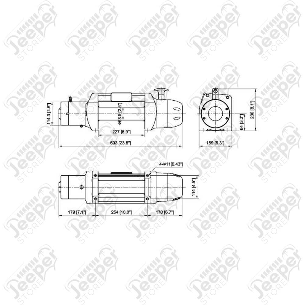 Treuil Come-Up DS9 5RS 9500 lbs (4309 kg) avec corde et commande avec et sans fils (vendu complet)