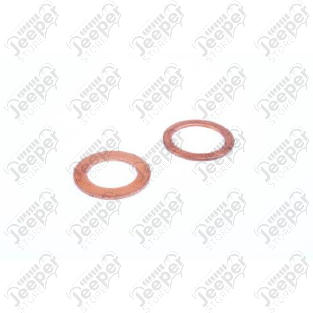 WO637606/4 Kit de 2 joints cuivre sortie de maître cylindre de frein (grand entre maître cylindre et raccord en T et petit entre raccord en T et vis creuse) Jeep Willys MB, GPW, M38, M38-A1, M201, CJ2A, CJ3B