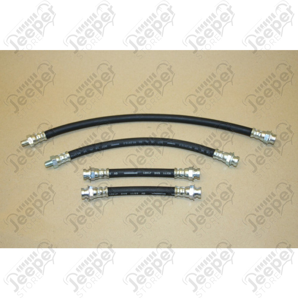 Kit de 4 flexibles de frein (3 avant et 1 arrière) pour Jeep MB, M38, M38-A1, CJ2A, CJ3A