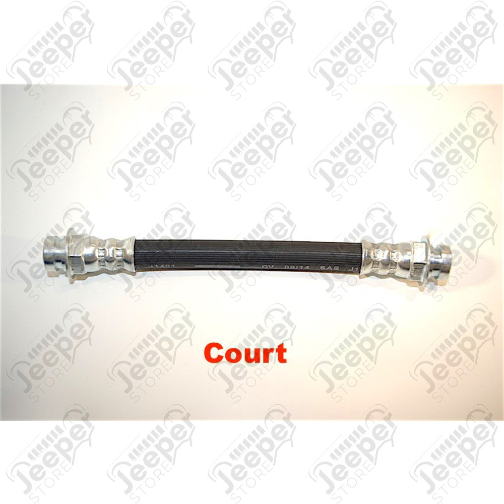 Flexible de frein avant gauche ou droit (court) Jeep MB, M38, M38-A1, CJ2A, CJ3A, CJ3B, CJ5, CJ6 (longueur: 15.24cm / 6") 