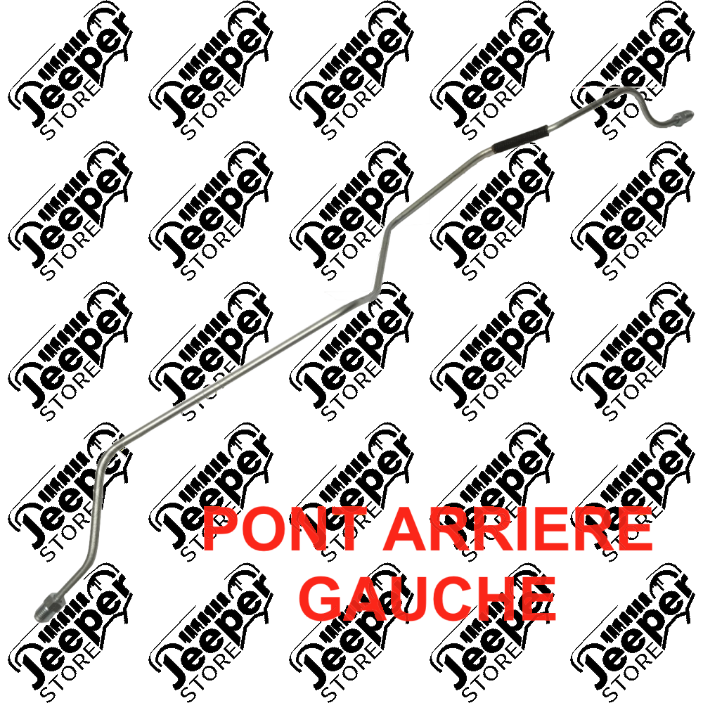 Tube rigide frein, (conduite pont arrière gauche) Jeep Willys MB, GPW, M38, M38-A1, M201, CJ2A, CJ3A