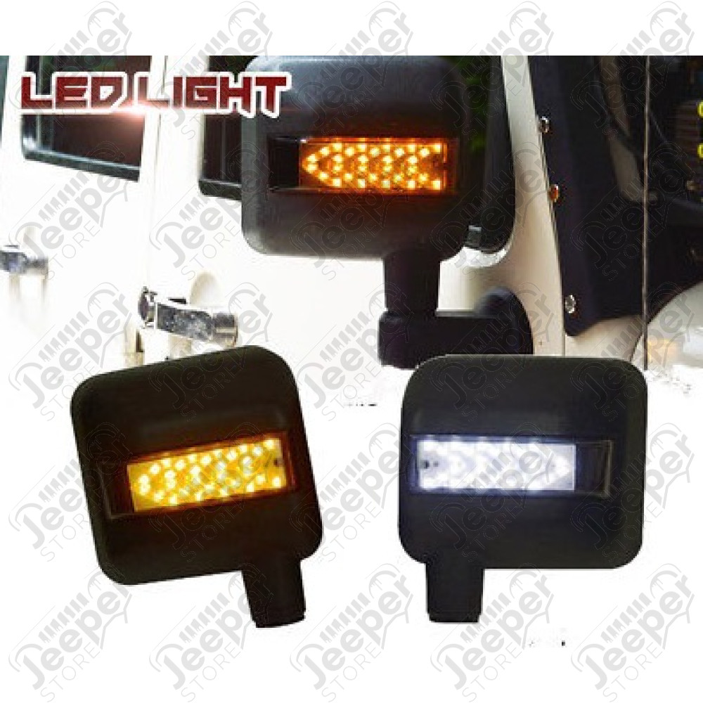 Kit de 2 coques de rétroviseurs avec clignotants LED incorporés pour Jeep Wrangler JK