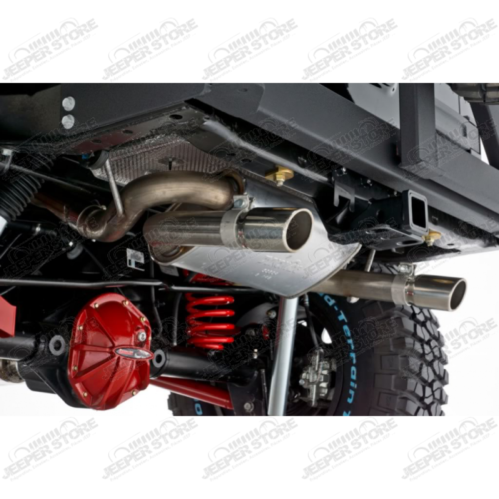 Silencieux d'échappement avec double sortie inox moteurs 2.8L CRD, 3.8L et 3.6L Essence - Jeep Wrangler JK (2 et 4 portes) - DYN39510