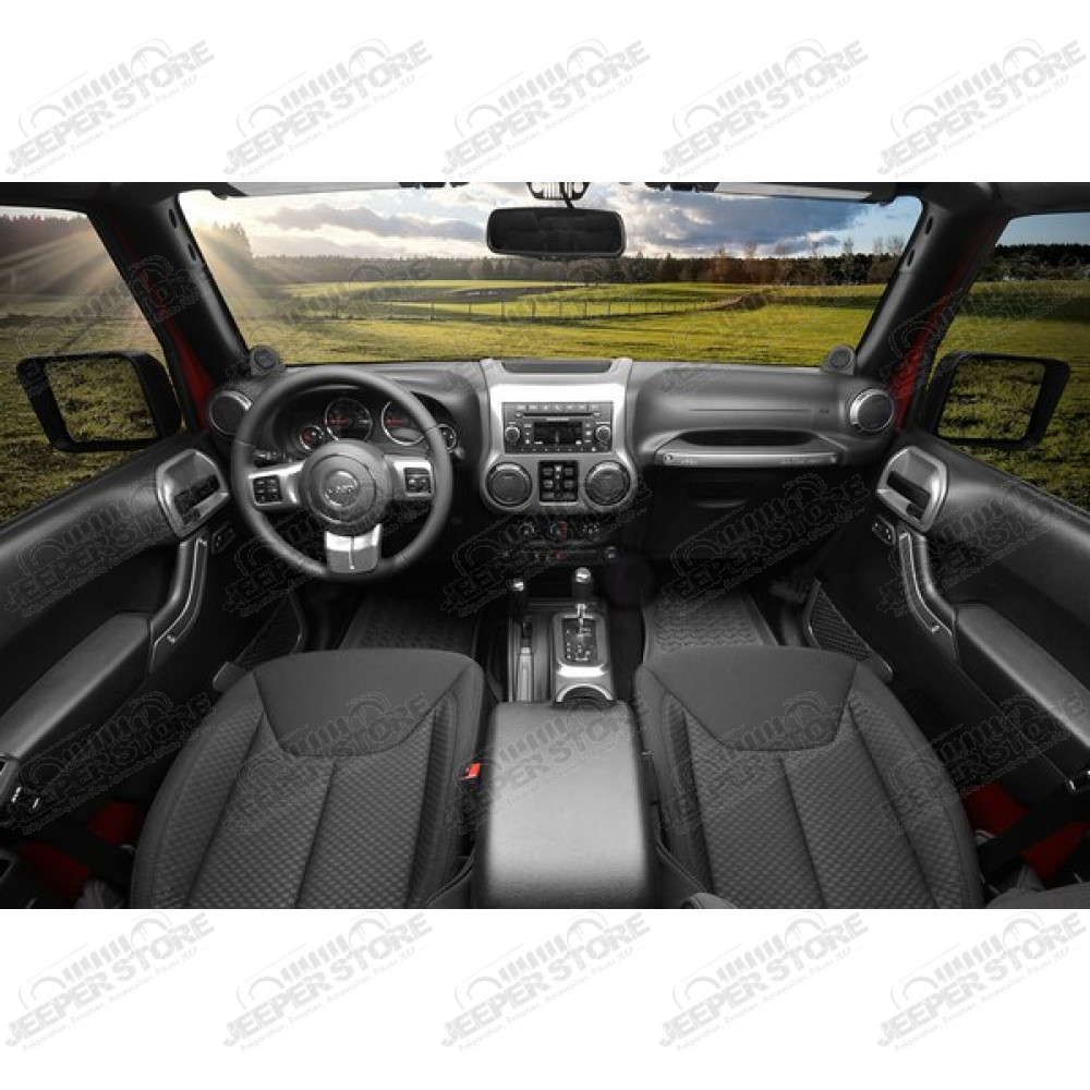 Kit enjoliveurs intérieur de tableau de bord (avec boite auto) (en plastique gris) pour Jeep Wrangler JK 2 portes