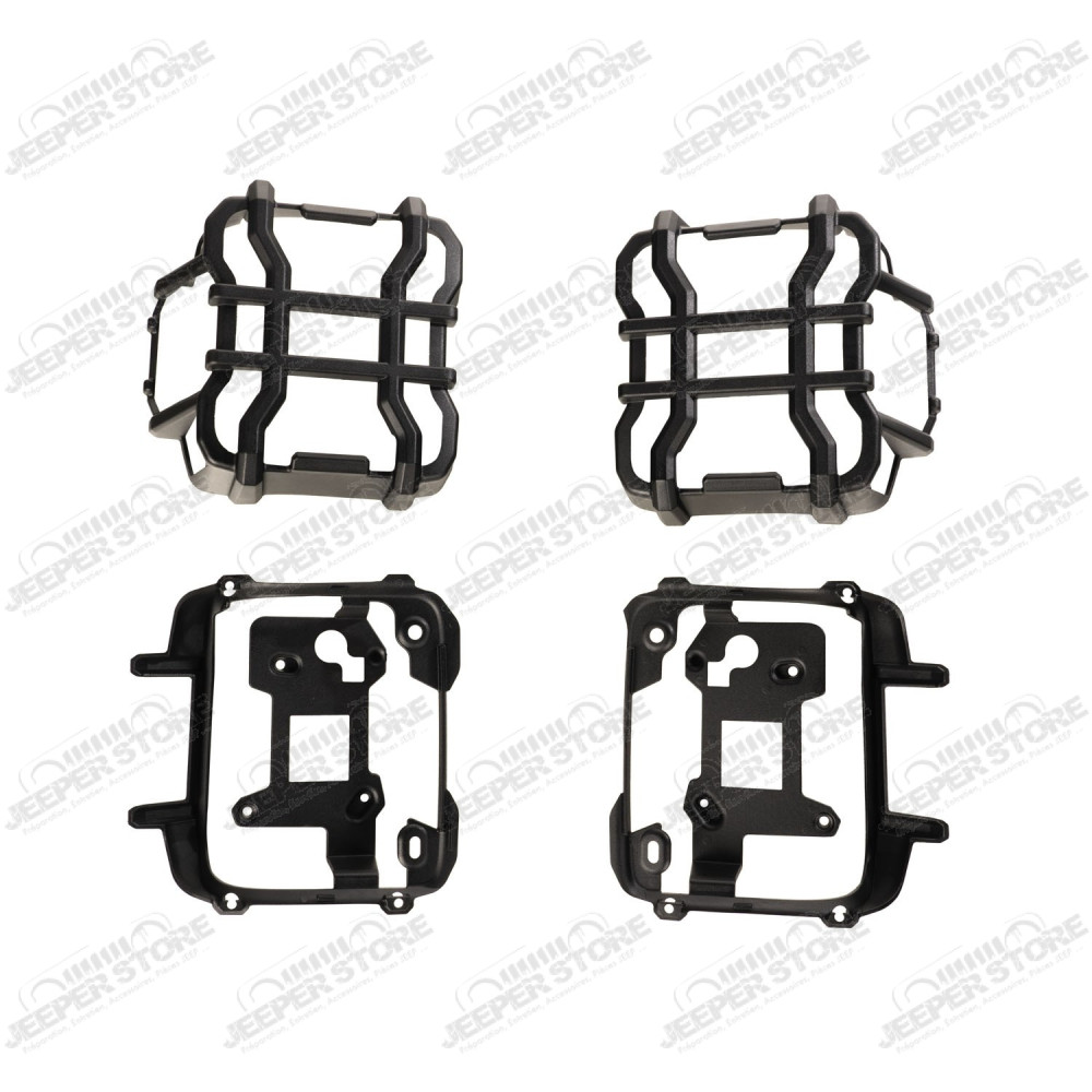 Kit de grilles de protection de feux arrière (couleur: noir) pour Jeep Wrangler JL