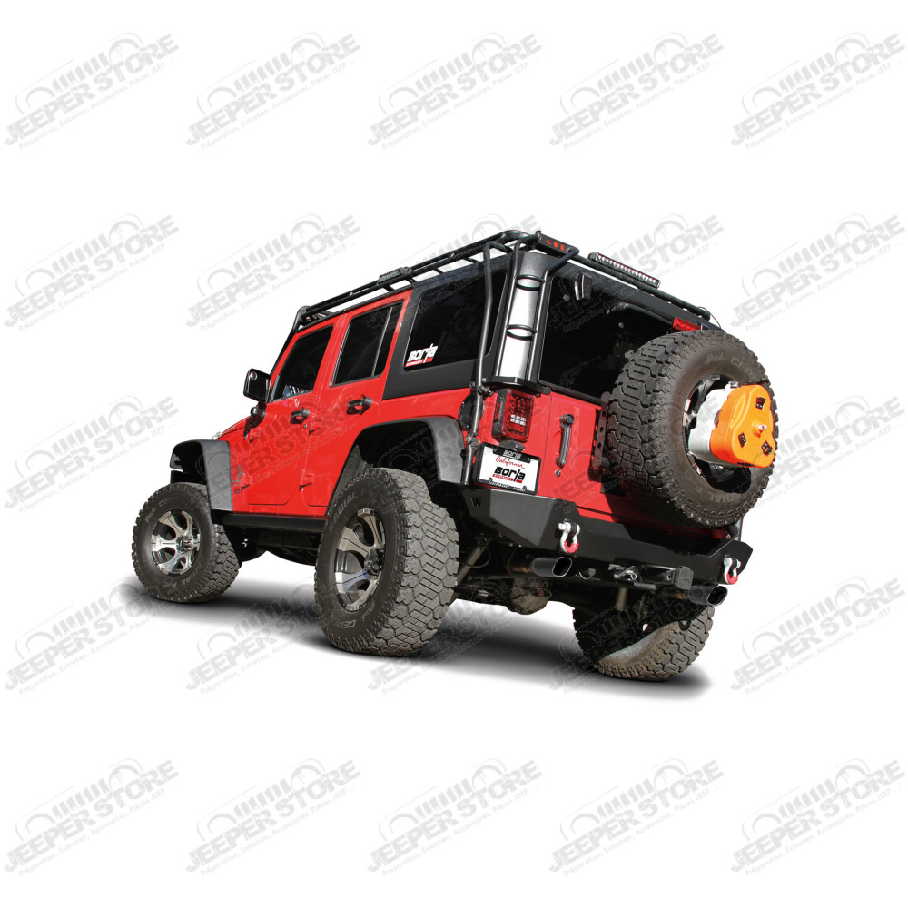 Silencieux d'échappement inox BORLA avec double sortie noir pour moteur 2.8L CRD et 3.6L V6 essence - Jeep Wrangler JK