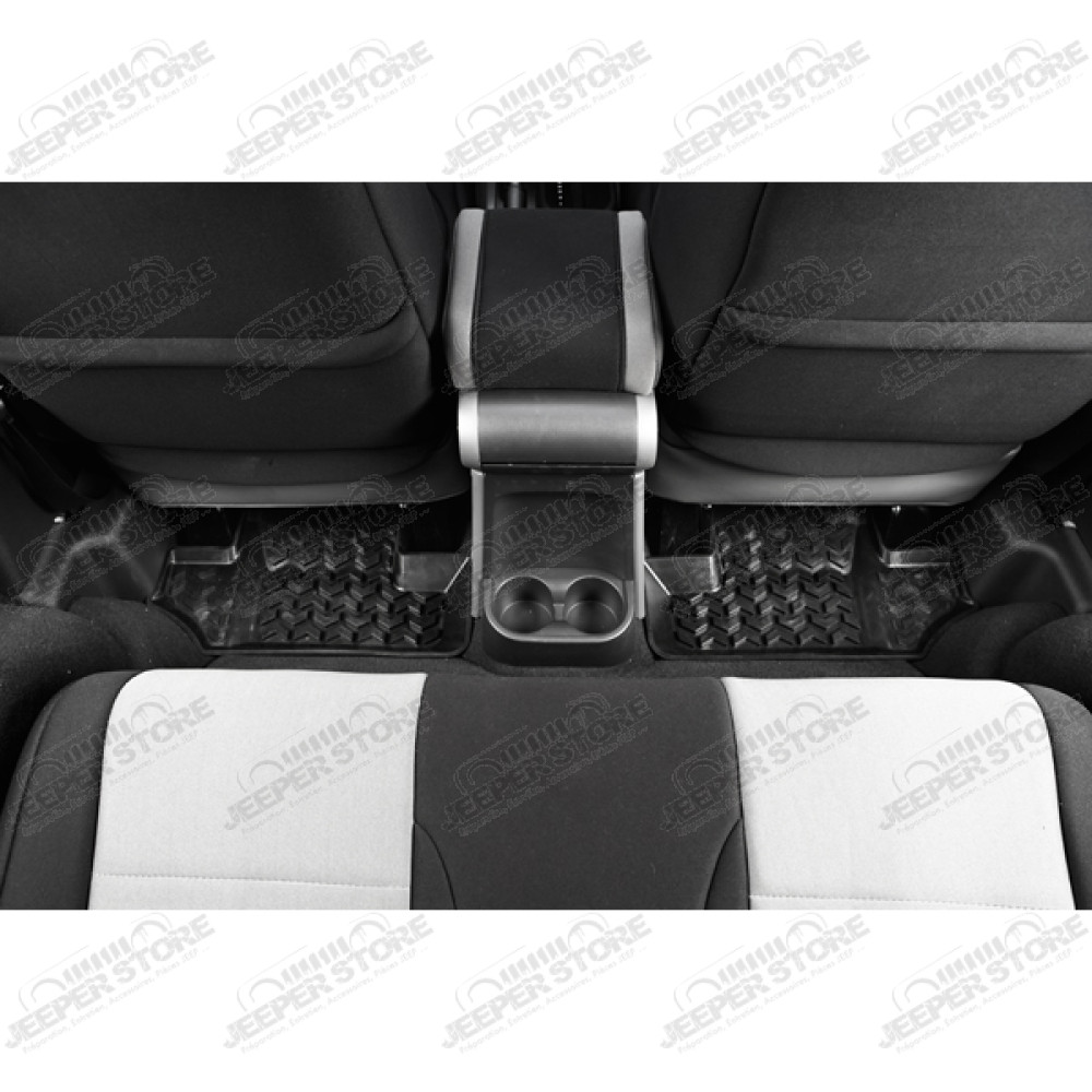 Tapis arrière caoutchouc noir préformé , Jeep Wrangler JK (2 portes)