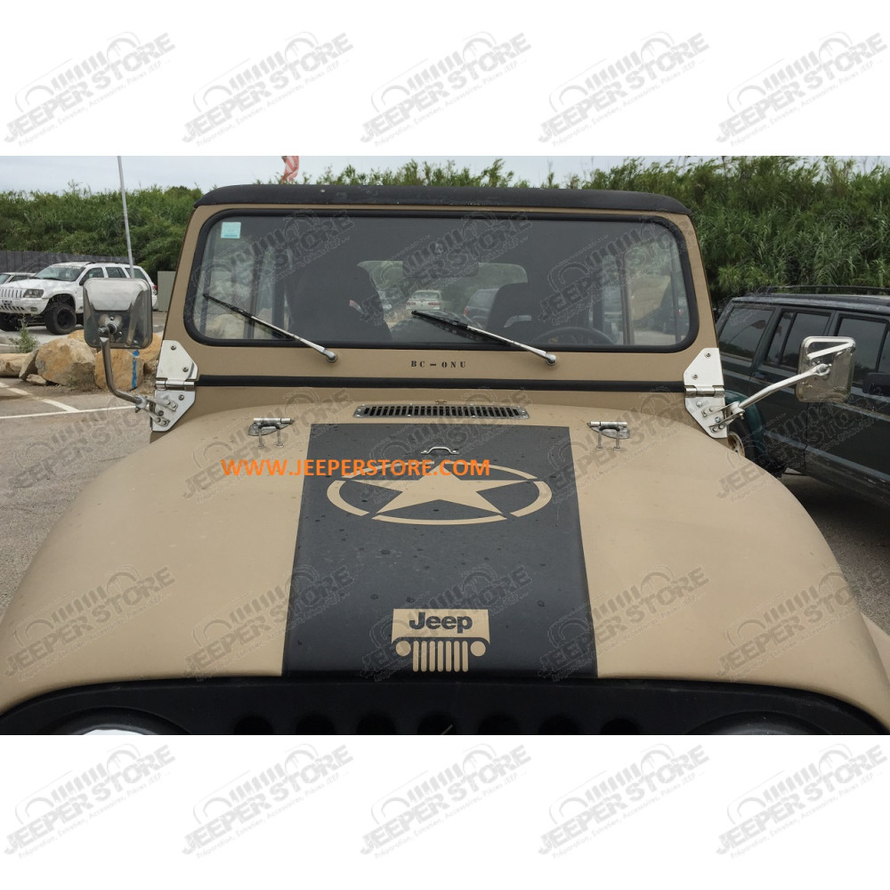 Kit de rétroviseurs extérieur, acier inox, pour Jeep CJ et Wrangler YJ