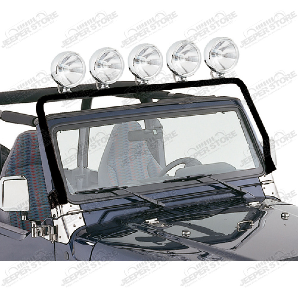 Rampe de lampes portées acier noir, Jeep CJ, Wrangler YJ