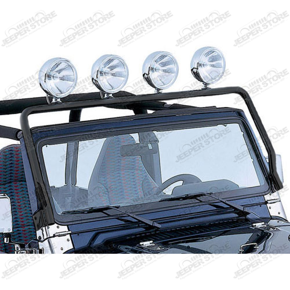 Rampe de lampes portées acier noir, Jeep CJ, Wrangler YJ