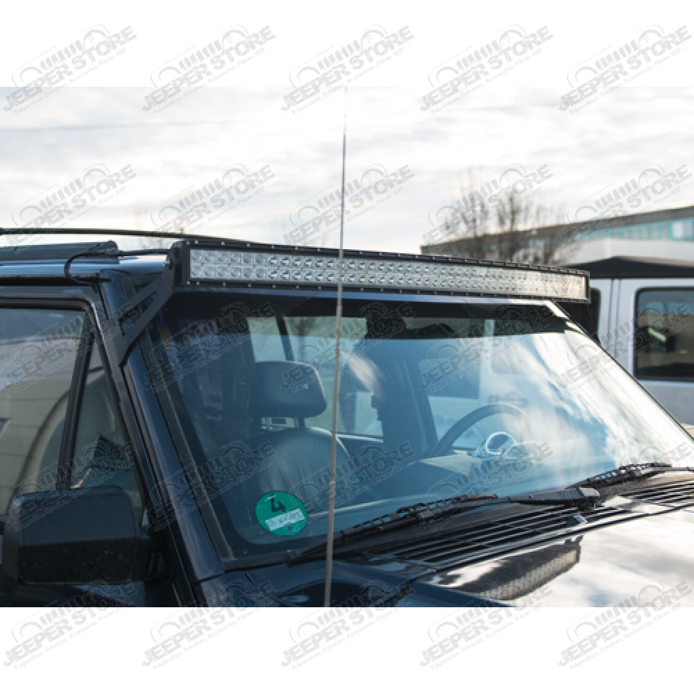 Support noir pour barre de LED Jeep Cherokee XJ