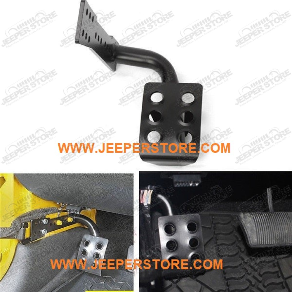 WWW.JEEPERSTORE.COM Repose pied en acier noir pour Jeep Wrangler JK (boite auto)