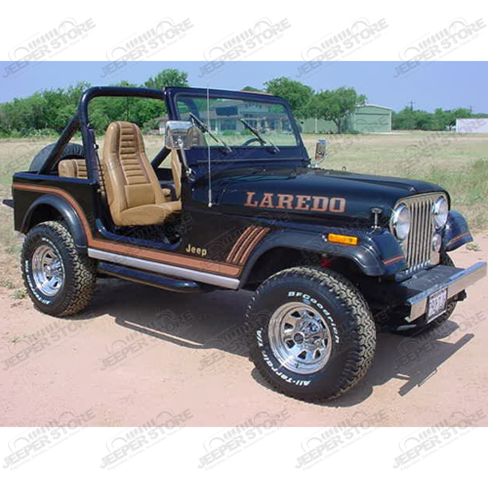 Kit autocollants LAREDO - Couleur : Marron brun - Jeep CJ7 - 1666.12
