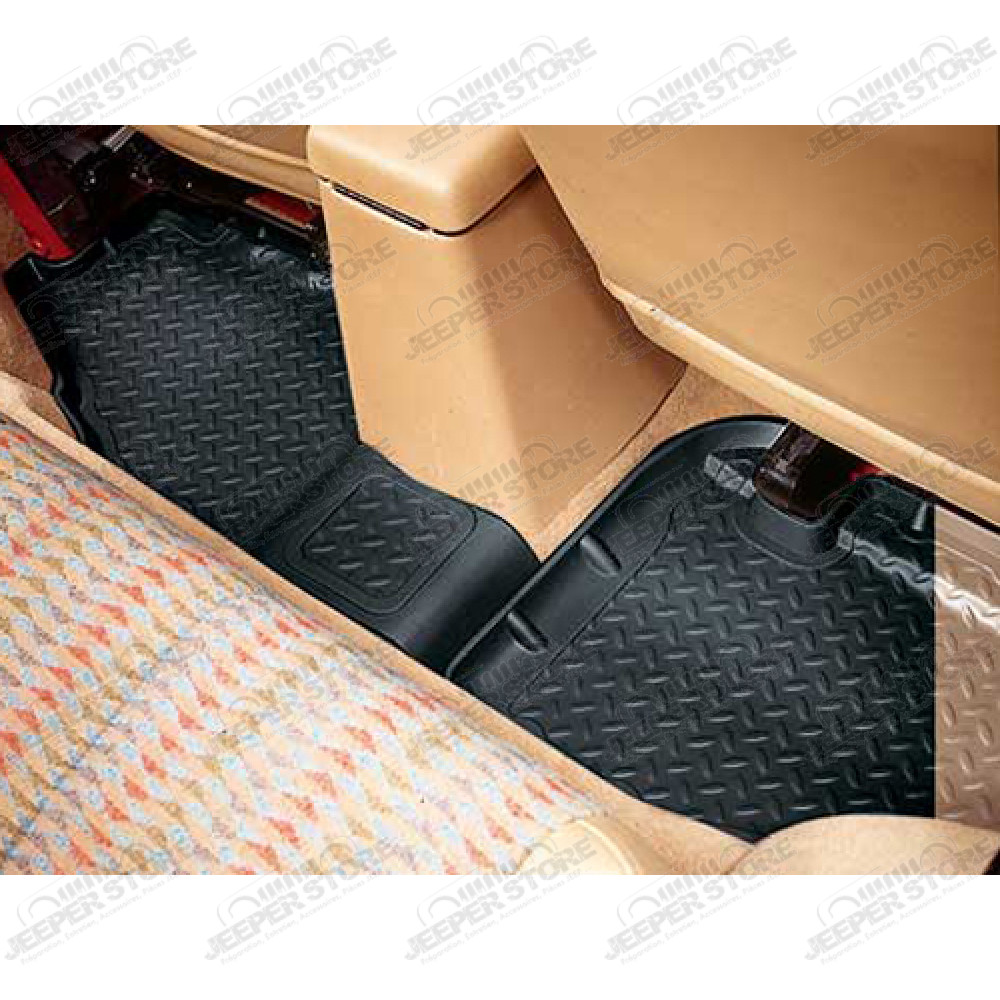 Kit de 2 tapis de sol arrière en caoutchouc préformé - Jeep Wrangler TJ et  LJ - 1566.21 /