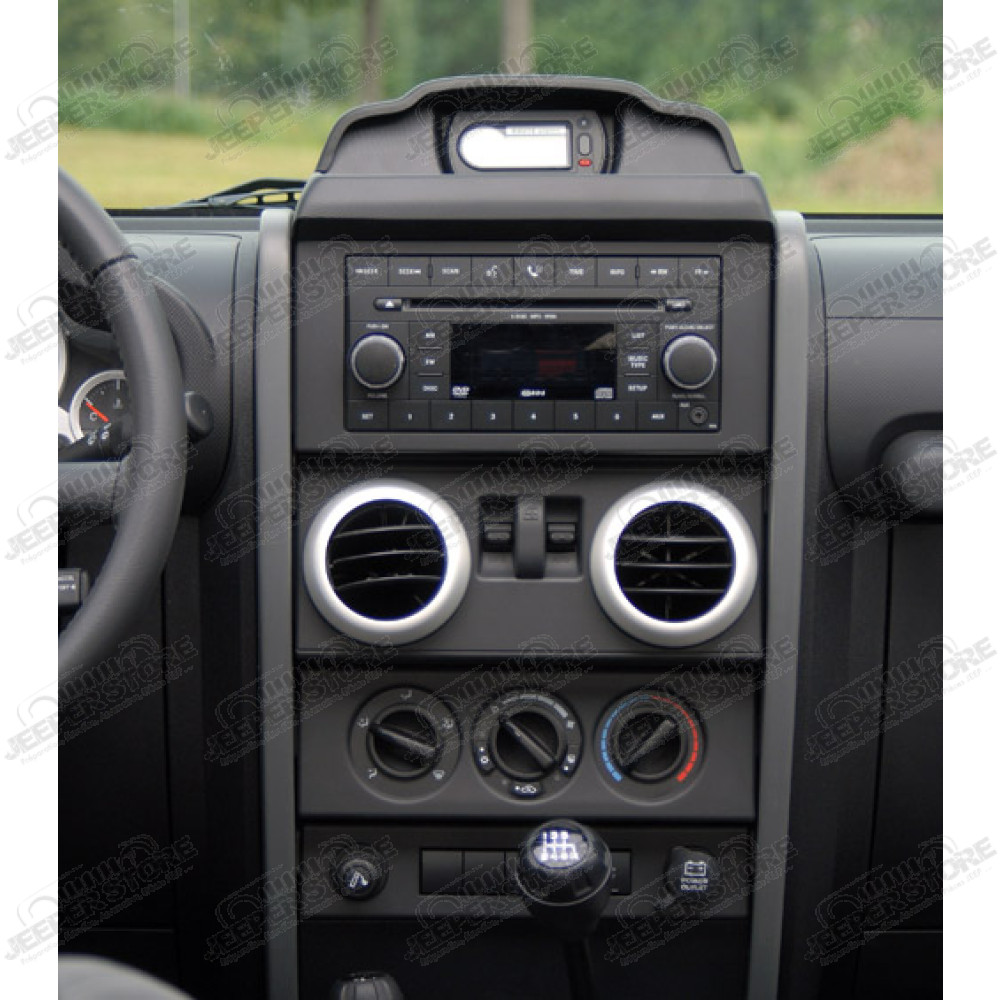 Kit de 2 enjoliveurs pour tableau de bord (ventilation) (couleur: argent) Jeep Wrangler JK (phase: 1 , 177ch)