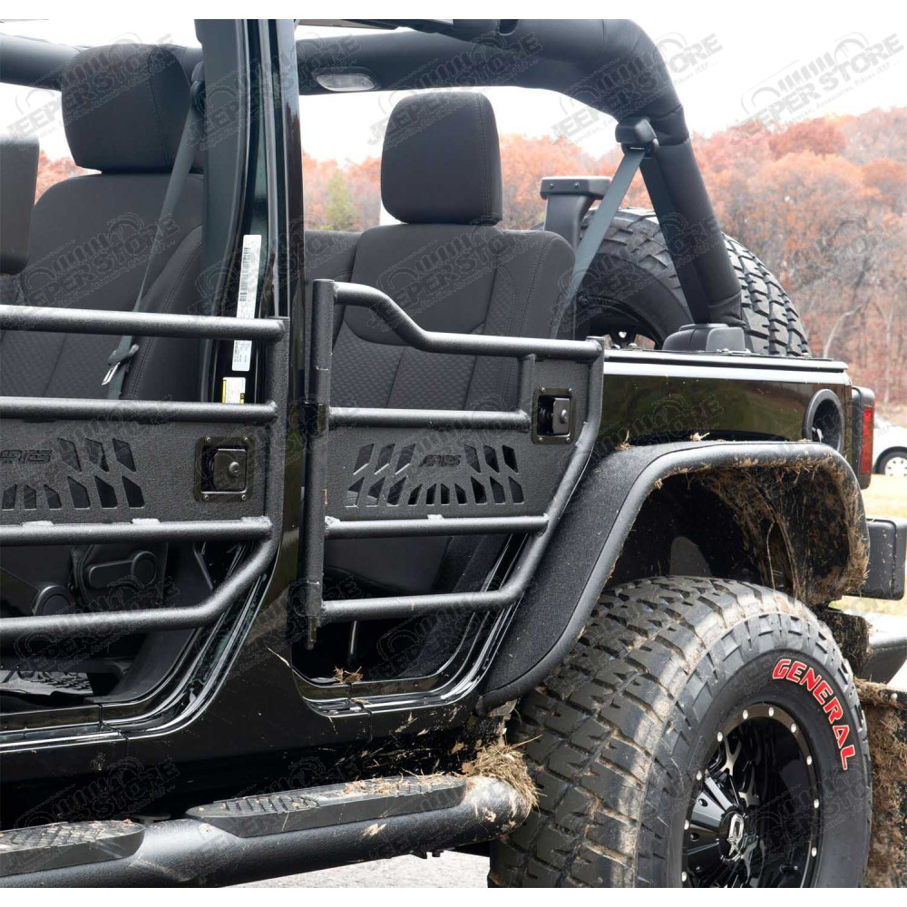 Kit demi portes arrière tubulaire en aluminium couleur noir - Jeep Wrangler JK Unlimited (4 portes) - 51811-35AR / 25009 / AR25009