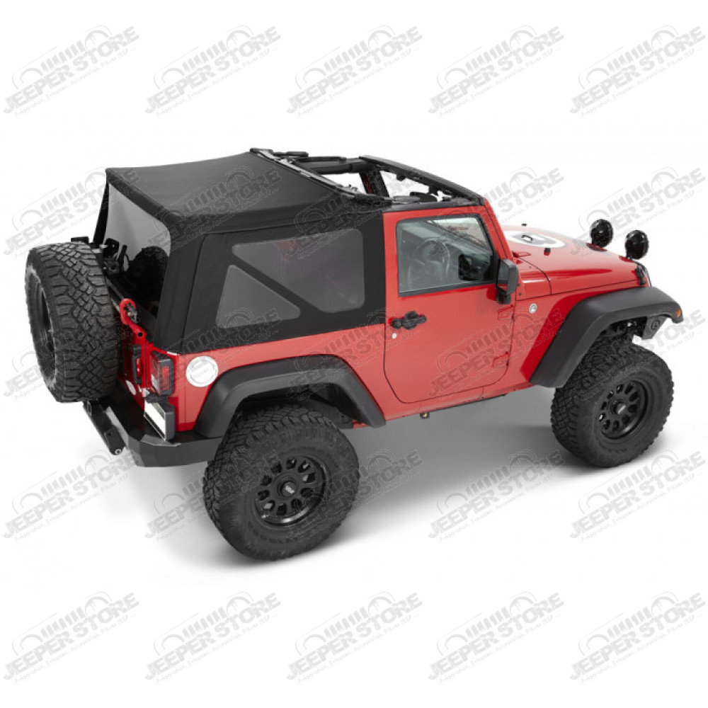 Bâche Supertop avec fenêtres teintées - Couleur : Black Twill - Jeep Wrangler JK (2 portes)