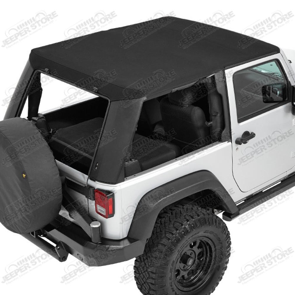 Bache Trektop Pro Hybrid Slantback - Couleur : Black Twill - Jeep Wrangler JK (2 portes)