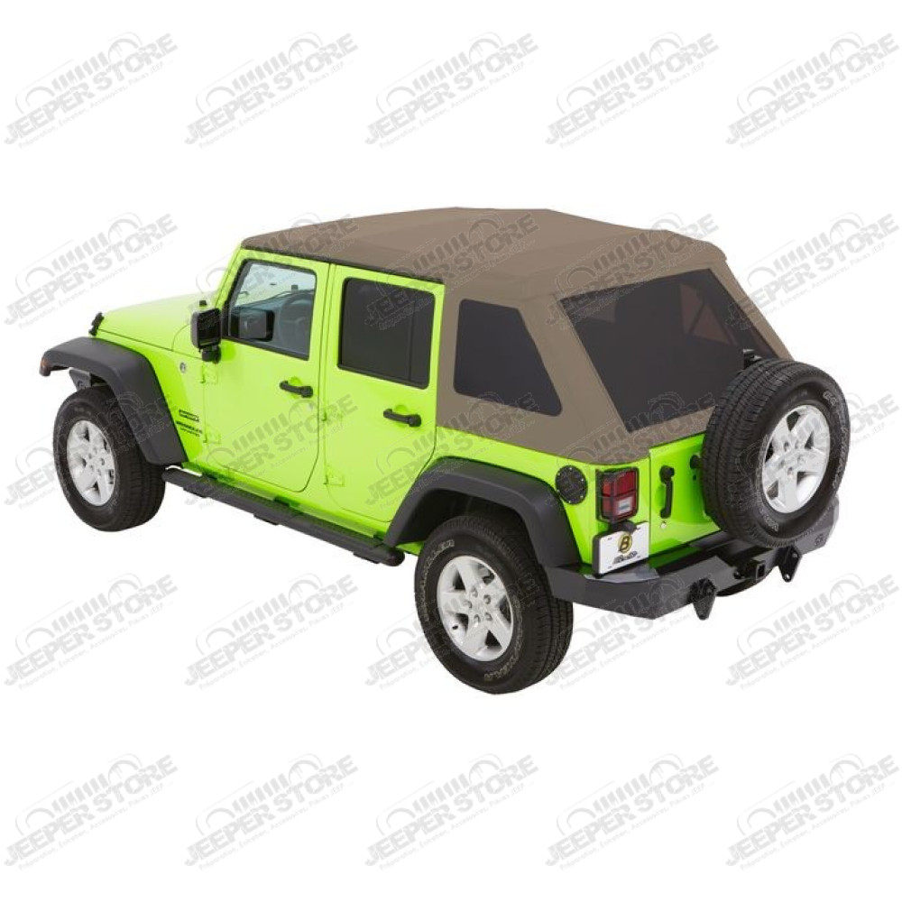 Bache Trektop Glide - Couleur : Pebble Twill (Beige) - Jeep Wrangler JK Unlimited (4 portes)