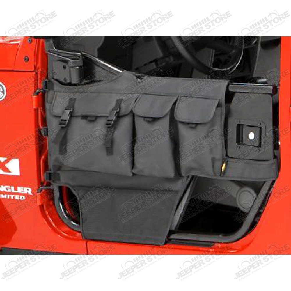 Kit demi portes avant tubulaire acier, vendu avec kit de sacoches, couleur: Black Denim, JK & JK Unlimited (la paire)
