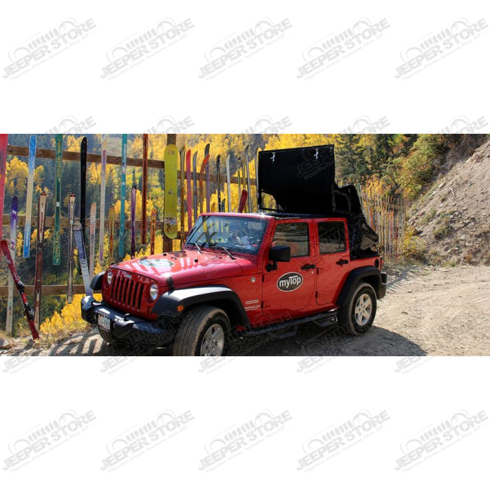 Bâche électrique Squareback by MyTop - Couleur : Black (Noir) - Jeep Wrangler JL Unlimited (4 portes)
