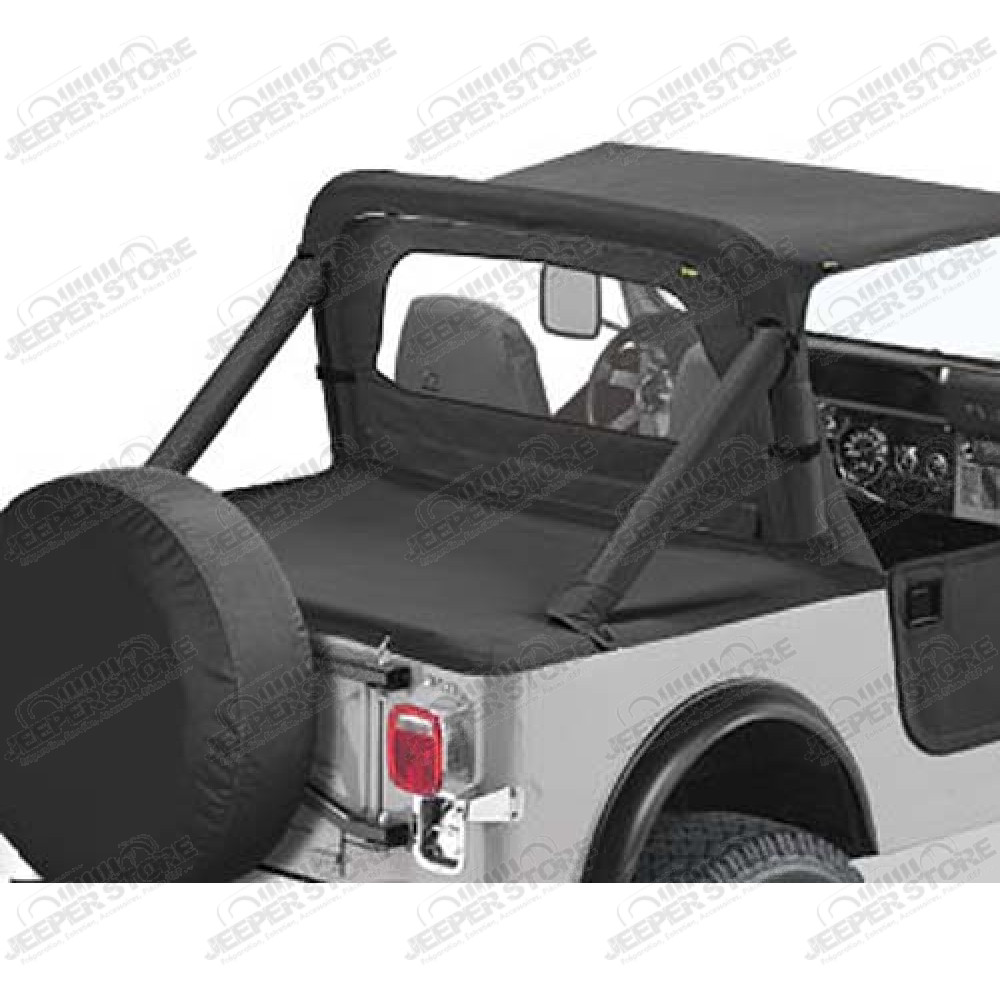 Couverture de plateau de chargement "Duster" (Vendu sans armature) Couleurs: Black Denim, Jeep CJ7 et Wrangler YJ (permet de garder les fixations de bâche d'origine ou Bestop sous le duster)