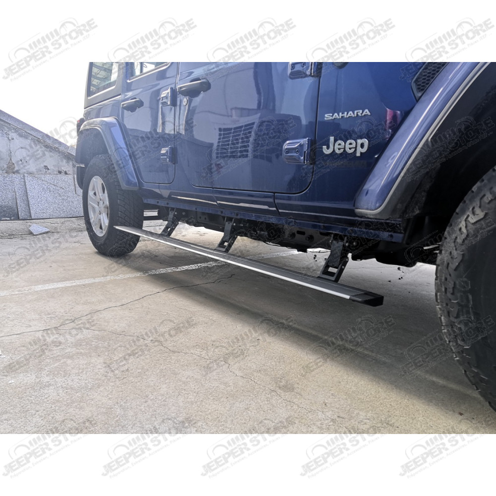 Kit marches pieds électrique avec plateau, pour Jeep Wrangler JK , 2 portes (la paire) supporte 270kg par coté marche pieds en aluminium LED intégré à la descente
