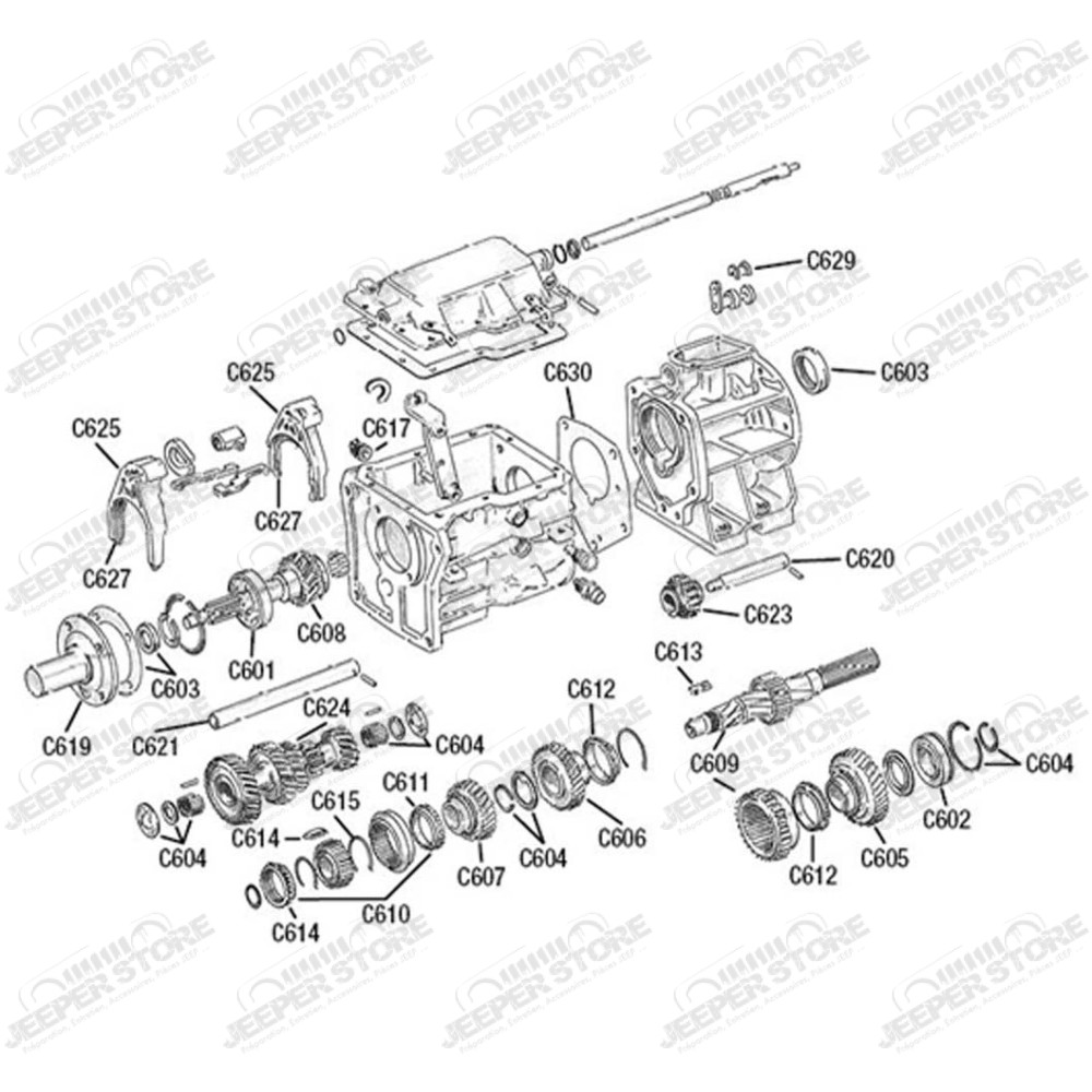Boite à vitesses SR4 complete échange standard pour moteur 6 cylindres pour Jeep CJ