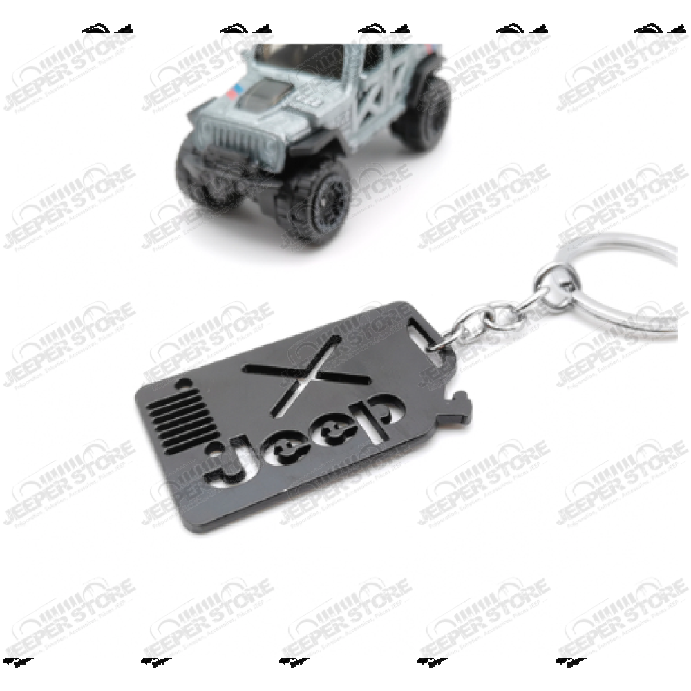 Porte clef Jeep avec Jerrican de couleur gris/noir