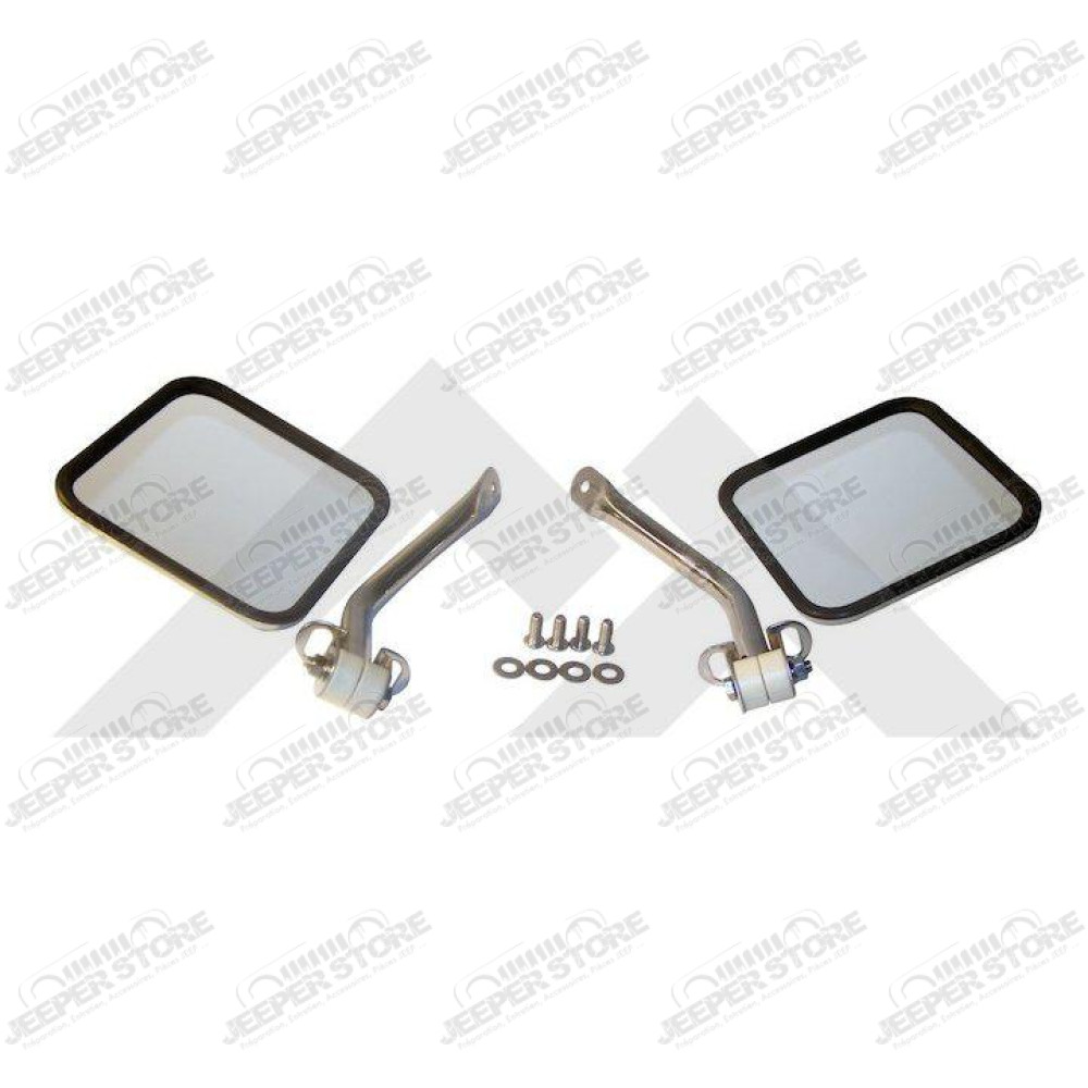 Side Windshield Mirror Kit (Stainless)
