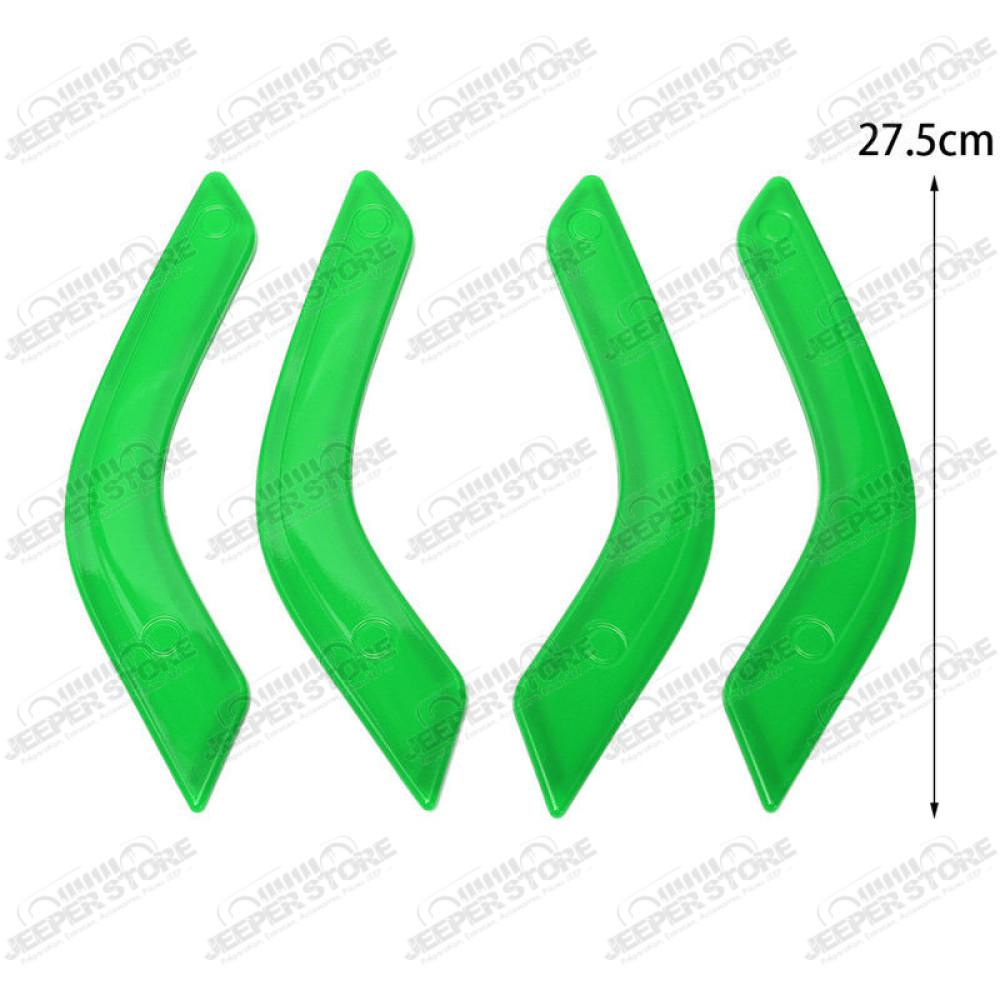 Kit d'enjoliveurs de tableau de bord et portes (18 pièces) (couleur: vert) pour Jeep Wrangler JK
