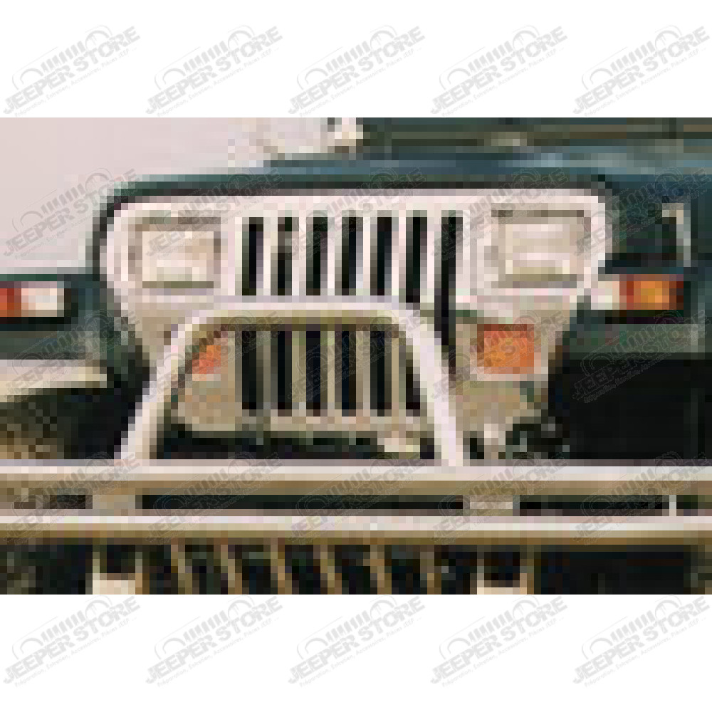 Enjoliveur de calandre en acier inox - Jeep Wrangler YJ - 55026587ST - Vendu sans les enjoliveurs de phare