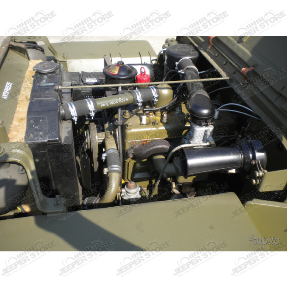 Kit de 4 durites d'eau + 8 colliers - Jeep Willys MB, Hotchkiss M201, Ford GPW - WOA592K / WO52226