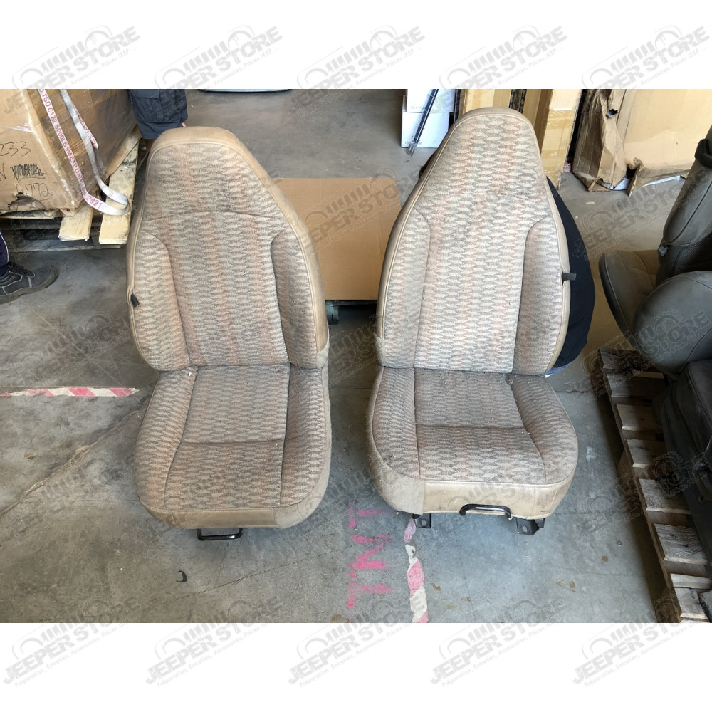 Occasion: Kit de 2 sièges avant basculant (couleur: beige) pour Jeep Cherokee XJ (2 portes)